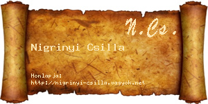 Nigrinyi Csilla névjegykártya